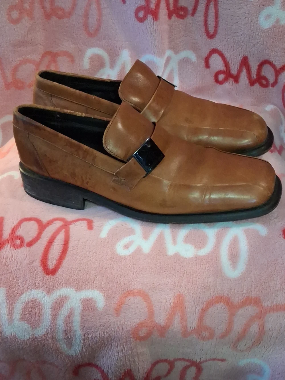 Kenneth Coles Men's Tan Leather Slip-On Dress Loafers